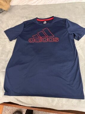 adidas Navy Blue Tee with Red Logo